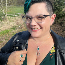 Load image into Gallery viewer, Verdant Hexagonal Leaf Drop Earrings