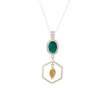 Load image into Gallery viewer, Verdant Hexagon Necklace with Emeralds