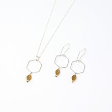 Load image into Gallery viewer, Verdant Hexagonal Leaf Drop Necklace