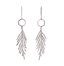 Load image into Gallery viewer, Sparkling Cedar Hexagonal Drop Earrings