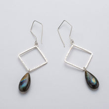Load image into Gallery viewer, Shorebreak Diamond Earrings with Labradorite