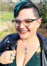 Load image into Gallery viewer, Verdant Hexagon Necklace with Emeralds
