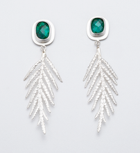 Load image into Gallery viewer, Sparkling Cedar Emerald Earrings