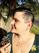 Load image into Gallery viewer, Verdant Leaf Drop Earrings with Amethysts