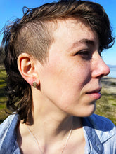 Load image into Gallery viewer, Verdant Silver Leaf Studs