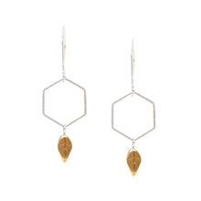 Load image into Gallery viewer, Verdant Hexagonal Leaf Drop Earrings
