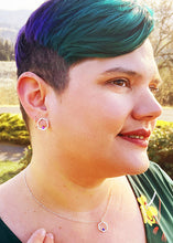 Load image into Gallery viewer, Verdant Small Hexagon Earrings with Amethysts