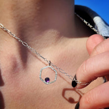 Load image into Gallery viewer, Verdant Small Hexagon Necklace with Amethyst