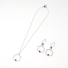 Load image into Gallery viewer, Verdant Large Hexagon Necklace with Amethyst