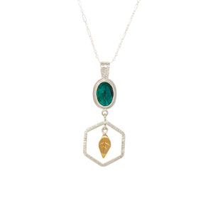 Verdant Hexagon Necklace with Emeralds