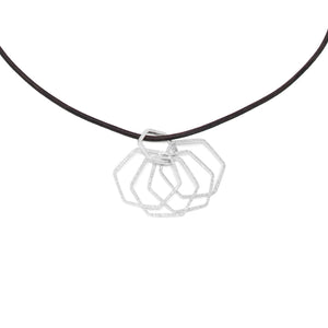 Verdant Silver Multi-Hexagon Necklace