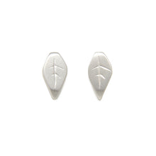 Load image into Gallery viewer, Verdant Silver Leaf Studs