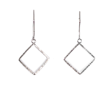 Load image into Gallery viewer, silver diamond drop earrings