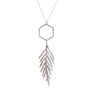 Sparkling Cedar Hexagonal Necklace