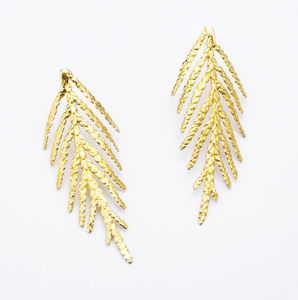 Sparkling Cedar Earrings in Gold