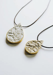 Grit Small Grey Cement Raindrop Necklace