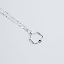 Load image into Gallery viewer, Grit Large Hexagon Necklace with Onyx