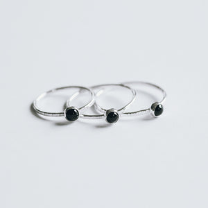 Grit Onyx Stacking Rings
