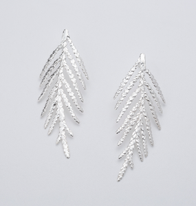 Sparkling Cedar Earrings in Silver